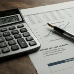 Calculadora, pluma y documentos que simbolizan Noticia Urgente: Cambios en las pensiones de jubilación para 2026, ¿cómo te afectarán los nuevos requisitos?