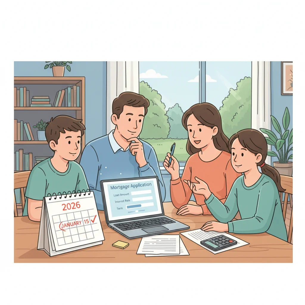 Familia mexicana analizando las nuevas disposiciones para créditos hipotecarios en 2026.