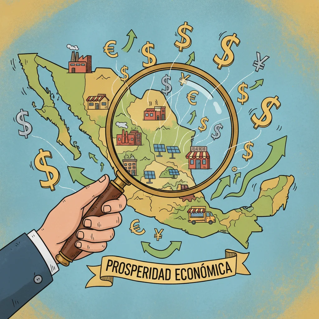 Noticias Financieras Pymes: Mapa de México con enfoque en el crecimiento de pequeñas empresas.